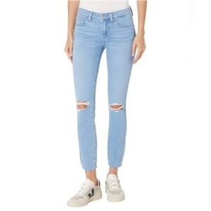 PAIGE Verdugo Skinny Ankle Jeans Size 28 Distressed Light Wash